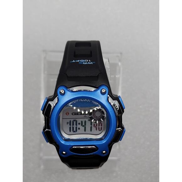 Rainbow LCD LED Backlight Sports Gym Exercise Blue Black Silver Field Watch - Picture 5 of 7